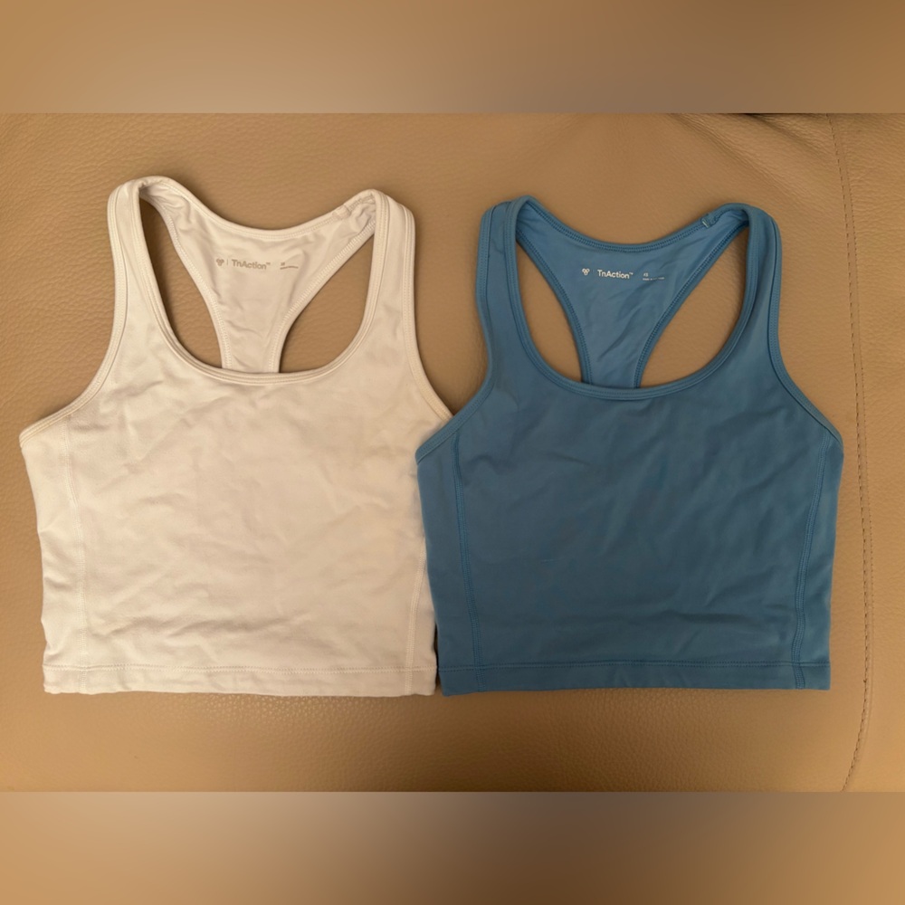 TNA White and Blue Tank Tops